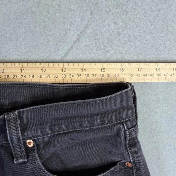 Levis 501 Jeans Mens 33x30 Black Dark Wash Straight Leg Original Fit Denim - Picture 6 of 7